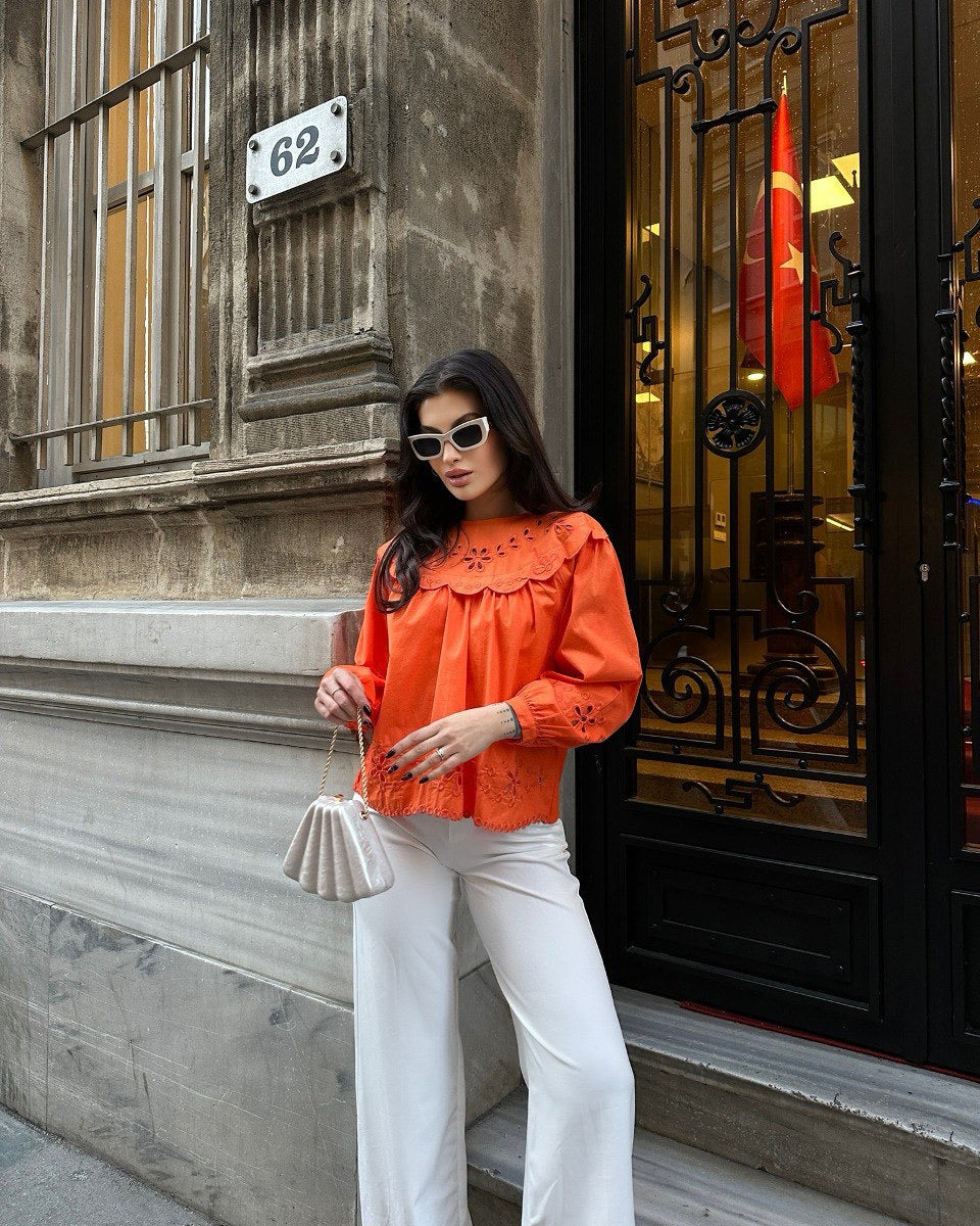 STYLE-Orange-Vintage Blouse